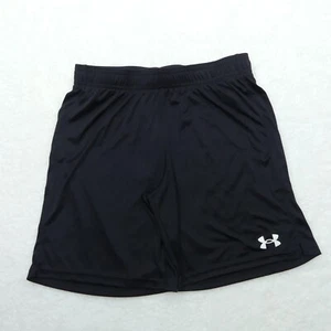 Under Armour Shorts Boys Large Youth Black Loose Drawstring Athletic Heatgear - Picture 1 of 12