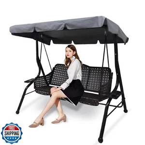 Outdoor Patio Swing Chair Canopy Replacement, 3 Seater Porch Swing Seat Canop - Picture 1 of 5