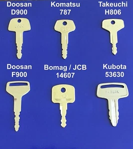 Mini Digger  Master Plant Key Set  Excavator Dumper Digger  + FAST FREE POST !  - Picture 1 of 1