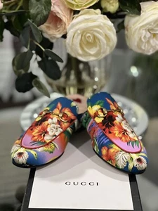 New Gucci 'Princetown' Hawaiian Print Slippers Mule, Size 36 EUR - Picture 1 of 8