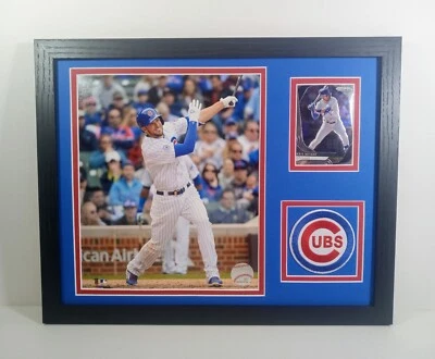 Parche de tarjeta fotográfica 8x10 enmarcado en exhibición de Kris Bryant Chicago Cubs Foto 1 de 4