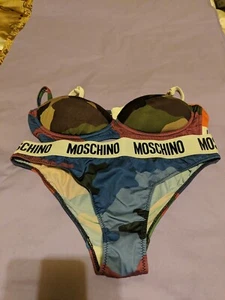 Vintage Moschino Bra Panties Set Size 34 & Medium Panties - Picture 1 of 8
