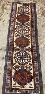 Antique  Serapi Hand Knotted unusual Colours Runner Rug - Picture 1 of 11