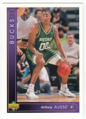 Upper Deck Basketball Trading Card (1993) - Bucks - Card #115: Anthony Avent - Image 1 of 2