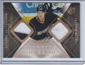 Teemu Selanne 07-08 SPx Winning Materials Authentic Game Worn Jerseys WM-TS