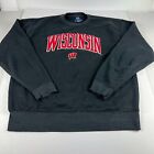 Y2k Wisconsin Badgers Sweatshirt Adult Extra Extra Large Black Faded Crewneck