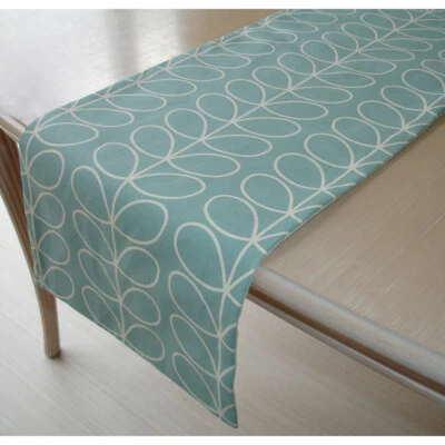 Duck Egg Table Runner 60" Orla Kiely Ziggurat Duck Egg Linear Stem Ziggurat 5ft - Image 1 of 4