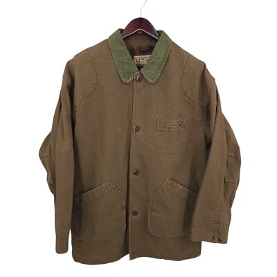 LL Bean Born Coat Chore Jacket Mens Large Brown Vtg Field Coat Distressed JU69 * - Image 1 of 4