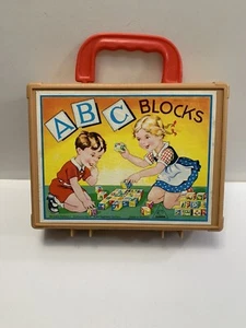 German ABC Puzzle Blocks Vintage Plastic Container EMPTY - Picture 1 of 6