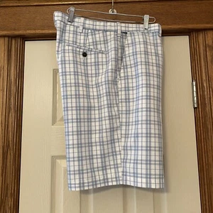 Haggar pantaloncino uomo blu con finestra piatto davanti vita regolabile taglia 34 - Foto 1 di 9