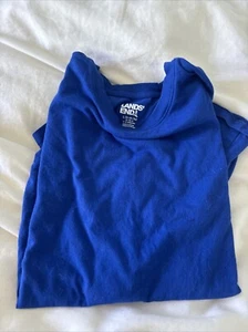 lands end long sleeve shirt blue 14 plain - Picture 1 of 3