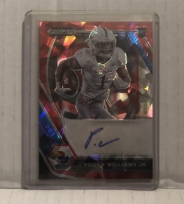 2021 Panini Prizm Draft Picks Auto Prizms Red Ice #87 Pooka Williams Jr. Auto - Image 1 of 2