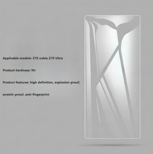 Transparent Flat-Screen Tempered Glass Protective Film For ZTE nubia Z70 Ultra - Picture 1 of 6