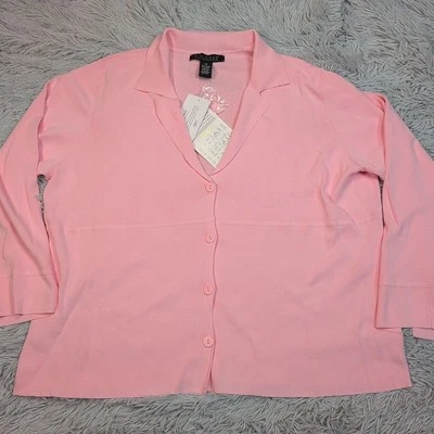 Camisa Diálogo Mujer 3X Rosa Top Abotonada Cómoda Informal Carrera Nueva Foto 1 de 4