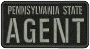 Pennsylvania State Agent Stickerei Patch 6x3 Haken auf Rückseite grau - Bild 1 von 2