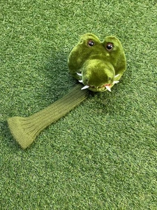 Vintage Alligator Golf Club Head Cover Green Plush Gator Knit Neck - Picture 1 of 9