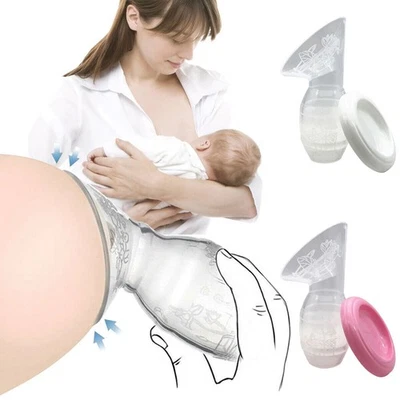 Manual Breast Pump Silicone Baby Breastfeeding Milk Saver Suction Bottle Mom - Image 1 of 4