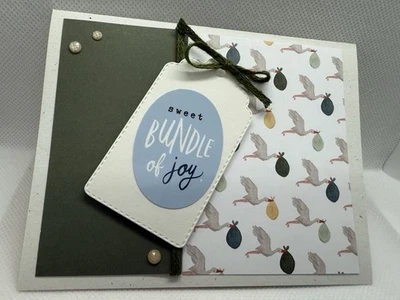 Tarjeta de felicitación hecha a mano para baby shower felicita a un bebé Foto 1 de 2