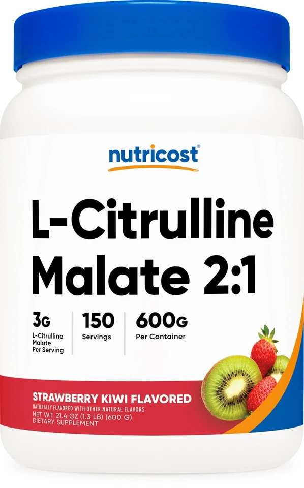 Nutricost L-Citrulline Malate Powder (600G) (Strawberry Kiwi) - Image 1 of 4