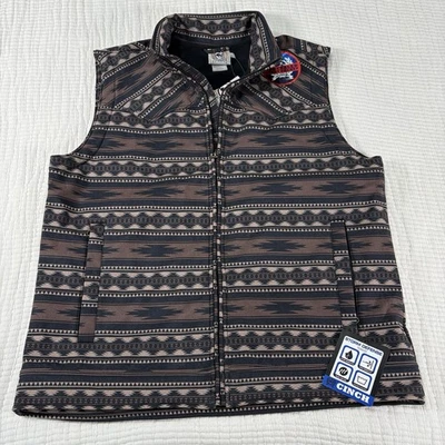 Cinch Vest Jacket Mens Large Brown Aztec Western Ranch Rodeo Concealed Carry NEW - Image 1 of 4