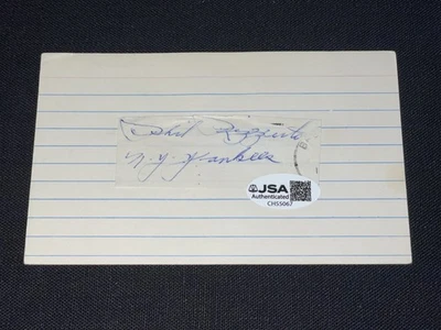 Phil Rizzuto Signed Cut 3x5 Index Card JSA COA New York Yankees HOF Baseball - Image 1 of 2
