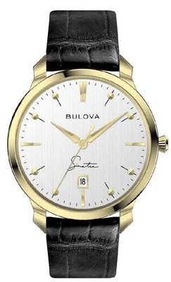 Bulova Reloj Hombre Frank Sinatra Fecha Ventana Cuero Negro Cuarzo 41MM 97B204 Foto 1 de 4