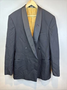 Chaps Ralph Lauren Zweireiher Blazer Gr. 40XL Schwarz Wolle Vintage - Bild 1 von 12