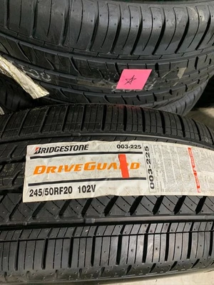 4 New 245 50 20 Bridgestone Drive Guard RFT All Season Run Flat Tires - Image 1 of 4