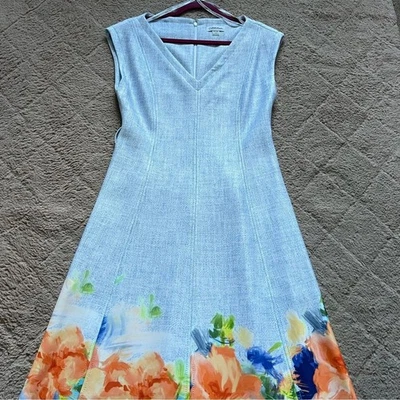 Calvin Klein Sleeveless Floral Scuba Sheath Midi Dress Women’s Size 8 - Image 1 of 4