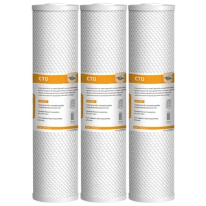 3 Pack 20x4.5" 5μm Big Blue CTO Carbon Block Water Filter Whole House Cartridges - Picture 1 of 10
