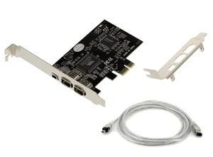 PCIe FireWire 400 IEEE1394a 3 Ports CHIPSET VIA6308 et ASM1083 High Low profile - Foto 1 di 3