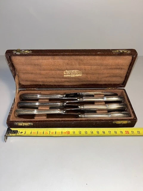 6 couteaux CHRISTOFLE modèle FILET CHINON métal argenté couvert 20 cm - Photo 1/4
