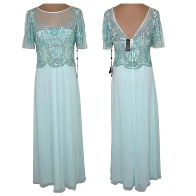 Adrianna Papell Evening Gown 10 Womens Mint Special Occasion Formal Event Dress - Image 1 of 4