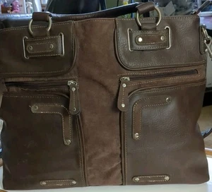 Unbranded Soft-sided Brown Leather & Suede Purse,  Briefcase, Laptop, Travel Bag - Picture 1 of 6