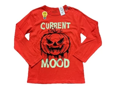 The Children’s  Place Boys  7/8  LS Top Tee Pumpkin Halloween Thanksgiving New - Image 1 of 2