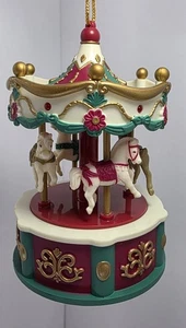 De colección Iluminar Giratorio Musical Carrusel Caballos Adorno Luces Música Movimiento Funciona - Imagen 1 de 13