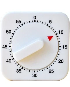 2-White Kitchen/Salon Timer 60 Minute Timing Countdown Manual Timer Mechanical - Picture 1 of 6
