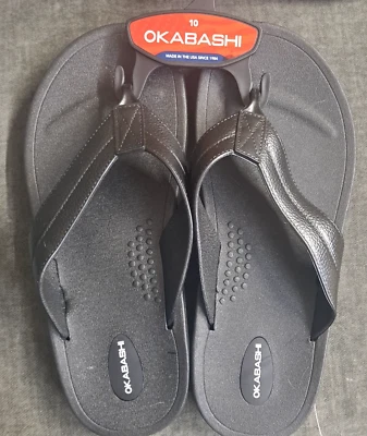 Sandalias chanclas OKABASHI negras para hombre talla 10 Foto 1 de 2