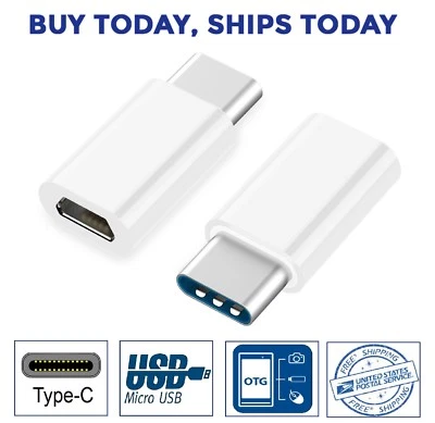 USB 3.1 Type C Male to Micro USB Female Adapter Converter Connector USB-C for S8 - Image 1 of 4