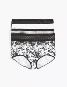 LANE BRYANT CACIQUE MONOCHROME COTTON FULL BRIEF PANTY 5 PACK SZ 18/20 - Picture 1 of 1