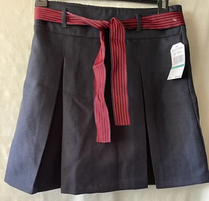 NAUTICAL GIRLS SCHOOL NAVY UNIFORM SKIRT with SHORTS, RIBBON BELT, GIRLS 16R NWT - Picture 1 of 11