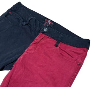 Royal Bones Daang Goodman Skinny Jeans Sz 9 Low Rise Colorblock Red Black 30x30 - Picture 1 of 10