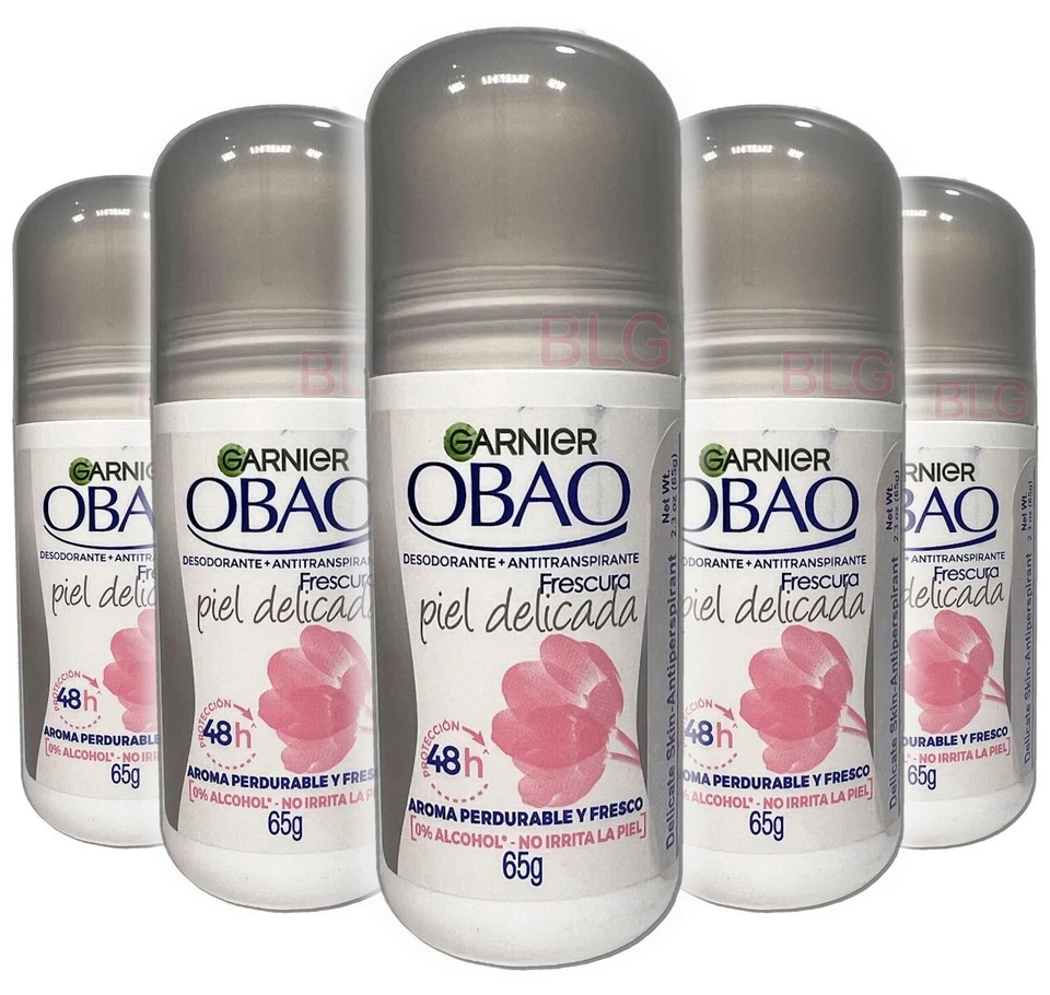Garnier OBAO DELICATE SKIN Deodorant Antiperspirant Roll-Ons 48H Delicada 5-Pack - Image 1 of 1