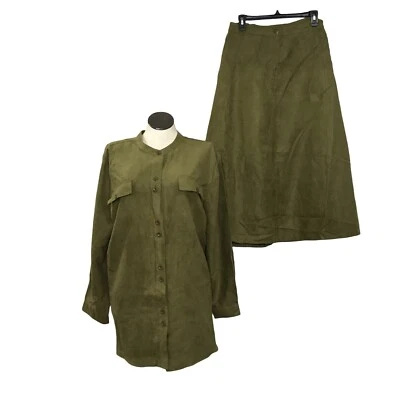 Jessica London Gamuza Conjunto de 2 Piezas Blazer/Falda Mujer Talla 28 Color Verde Nuevo con Etiquetas Foto 1 de 4