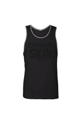 Nuevo de Hombre Inkaddict Expensive Piel Tanque Top Negro/Gris Negro - Imagen 1 de 2