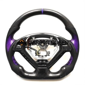 PURPLE CARBON FIBER Steering Wheel FOR INFINITI g37g25 G37X W/ CARBON THUMBGRIPS - Picture 1 of 7