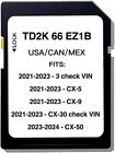 2021 2022 2023 Mazda 3 CX-5 CX-9 CX-30 CX-50 Navigation SD Card Map TD2K66EZ1B