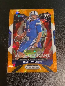2021 Panini Zach Wilson Rookie Card All Americans Orange Cracked Ice Prizm #182 - Picture 1 of 2