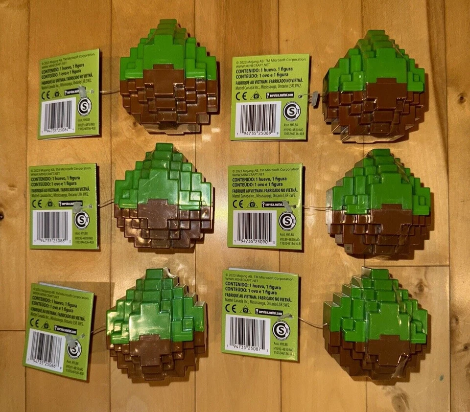 New Mattel Minecraft Mini Mode Spawn Egg Wave 1 Complete Set Lot of 6 Figures - Image 1 of 1