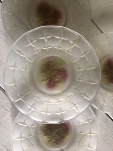 4 Vintage Indiana Glass Constellation Grape 8” Plate Frosted Flashed Set VHTF  - Picture 1 of 9